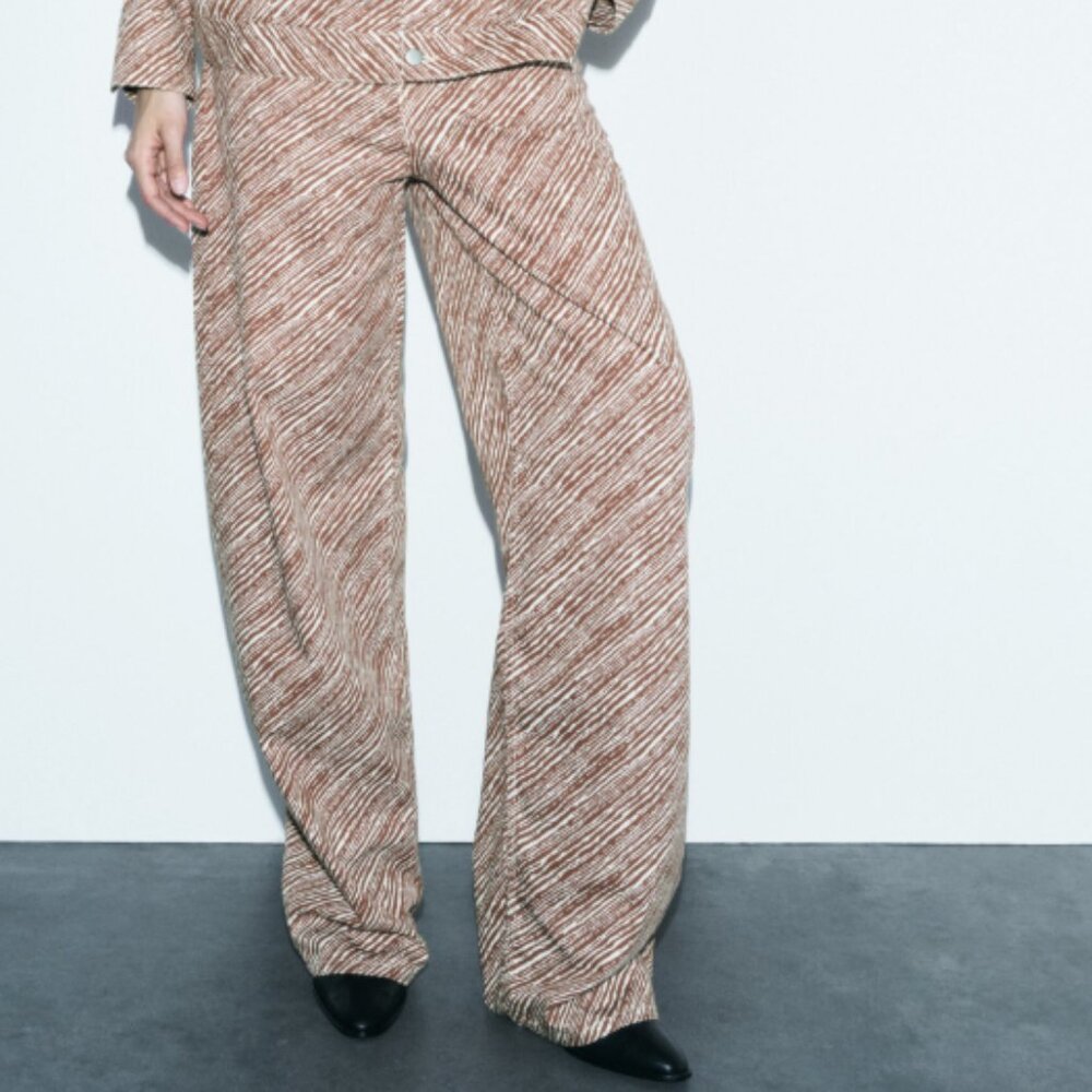 NWOT ZARA LIMITED EDITION ANIMAL PRINTED BLOGGERS FAVE PANTS Wide Leg Baggy